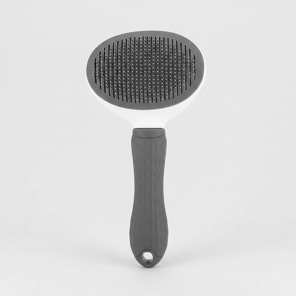 SheddEase Self-Cleaning Pet Grooming Brush in Gray