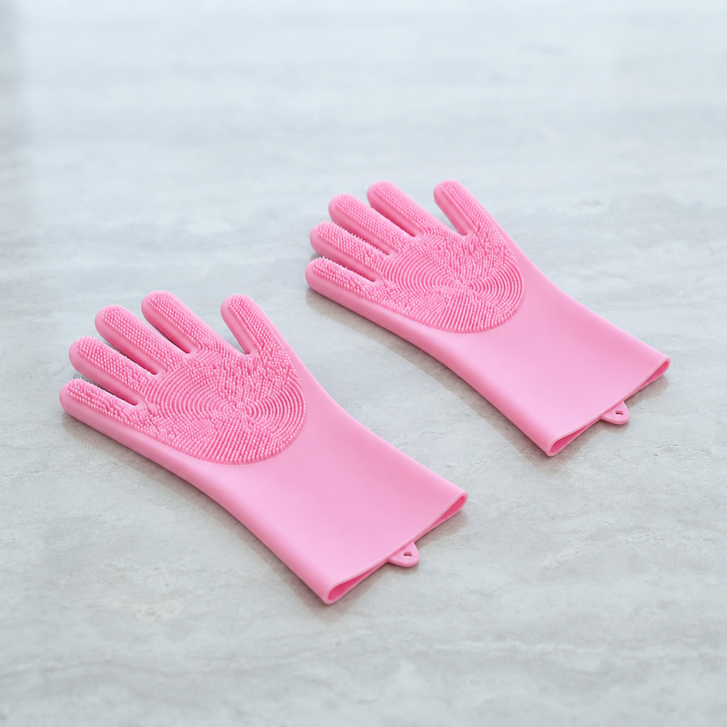 SleekStroke Brush in pink — self-cleaning pet grooming brush for dogs and cats